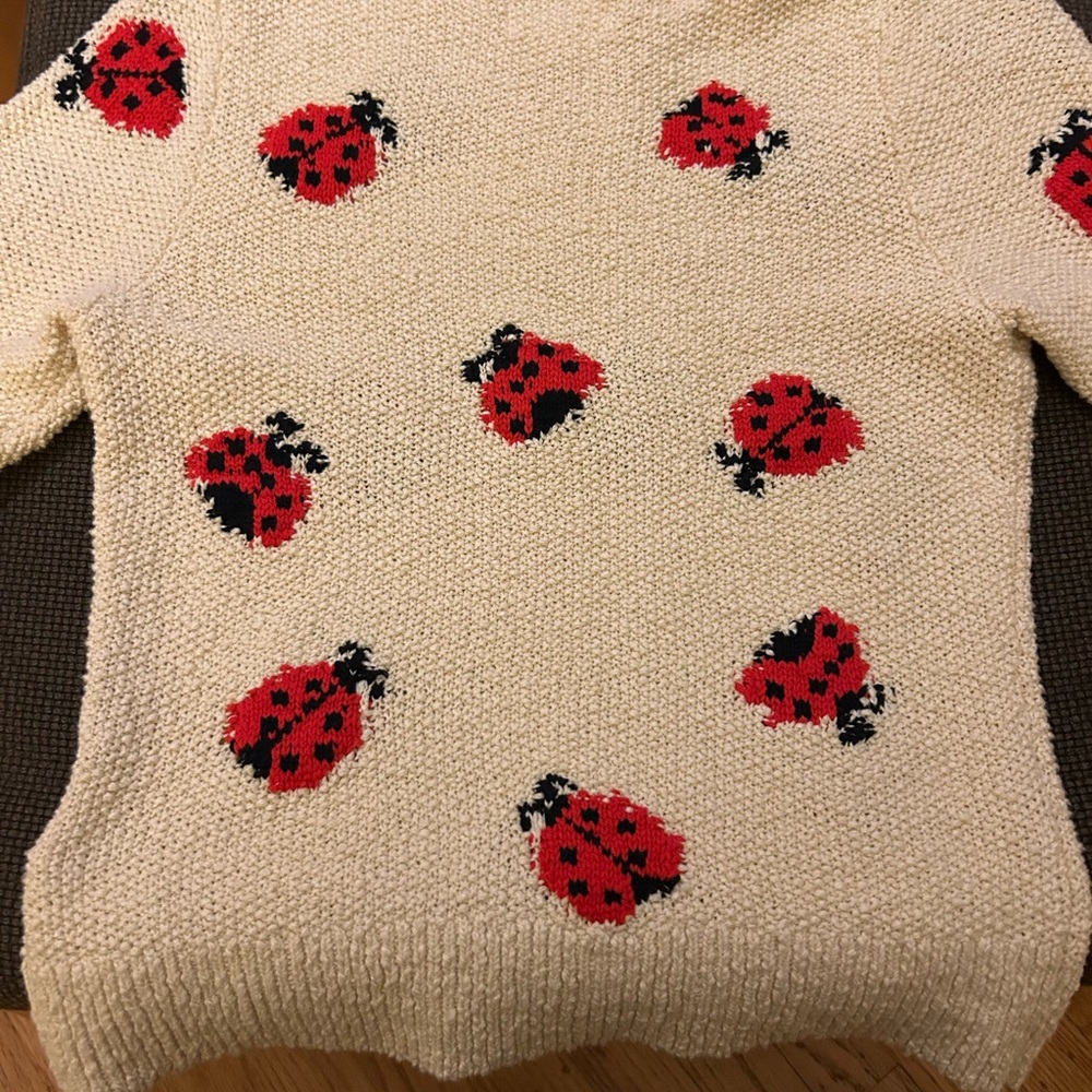 Maeve by Anthropologie Cream Ladybug Turtleneck Sweater XS - Picture 8 of 15